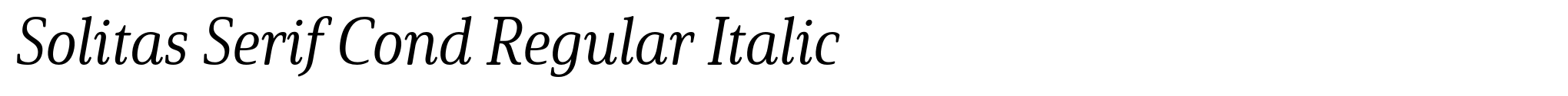 Solitas Serif Cond Regular Italic image